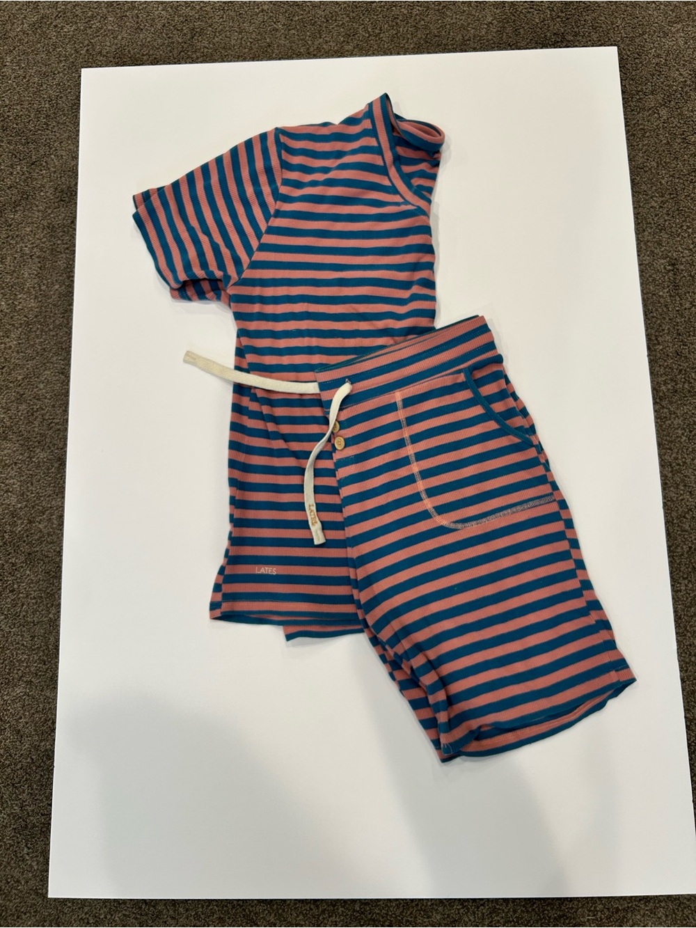 Lates by Kate ribbed striped pajama set- XL